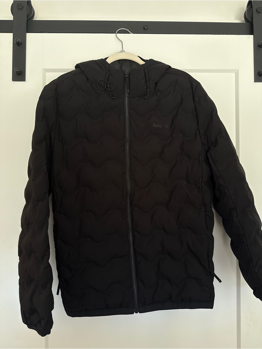 Nautica Black Quilted Hooded Puffer Jacket